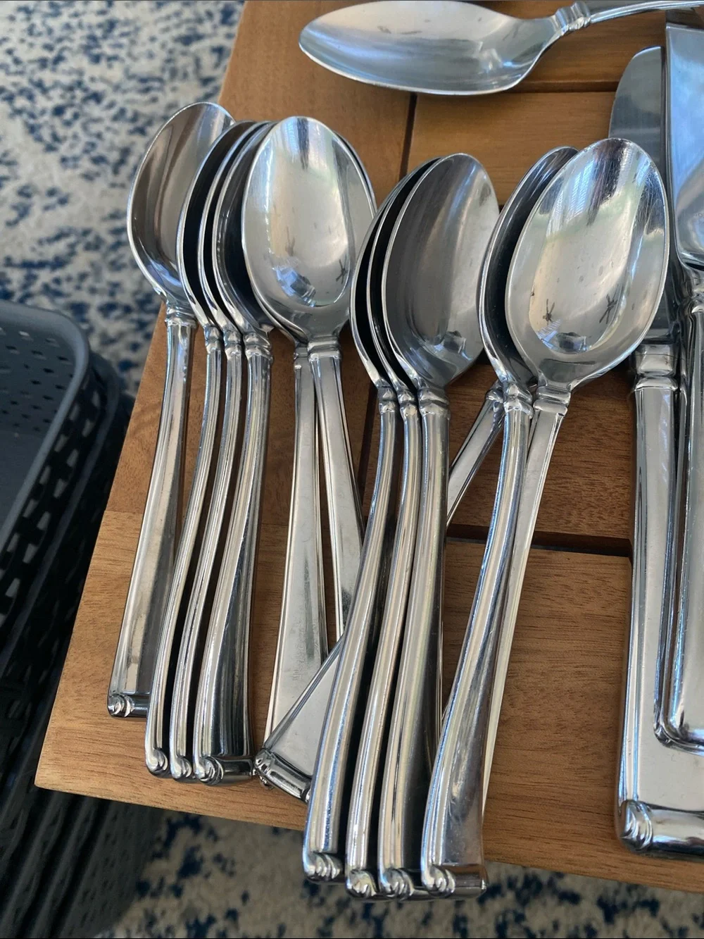 Gorham Polished Silver Stainless Steel Flatware Set